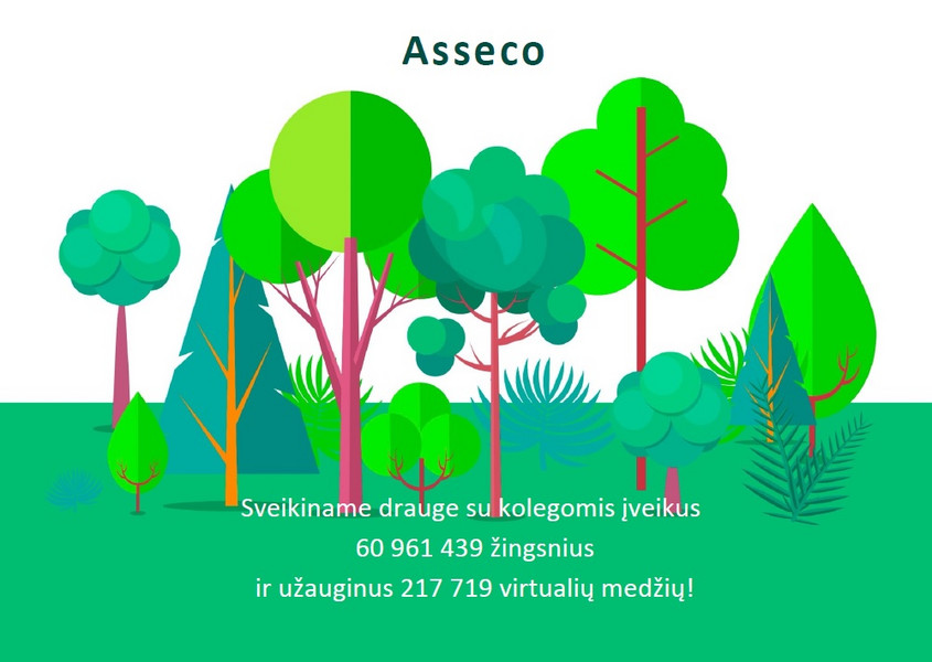 “Asseco Lietuva“ žingsniai išaugino 218 tūkstančių virtualių medžių